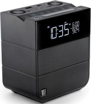 Sound Rise II, SFQ-16: Bedside Alarm Clock Radio & Bluetooth Speaker, with Large Display Screen, FM Radio, Fast USB Charging, and Nature Sound
