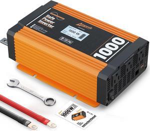 750W Power Inverter 4.8A Dual USB Ports 2 AC Outlets Car Inverter DC 12V to AC 110V 11 Protections for Devices