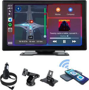 Upgraded Wireless Carplay, Android Auto Screen for Car, 9 Inch IPS Touch Screen Car Play Driveplay Multimedia Player with Voice Control, Mirror Link, BT