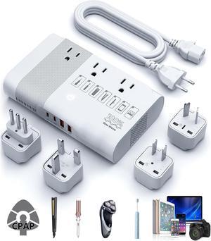 500W Max 220V to 110V Converter, 50Hz to 60Hz Voltage Converter for European Travel, 100% Pure Sine Wave Voltage Converter US to Europe for CPAP Hair Straightener Laptop Phone