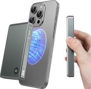 Magnetic Portable Charger 10000mAh - Wireless Power Bank, Ultra Slim Design, MagSafe Battery Pack with 20W USB-C Fast Charging for iPhone 15/14/13/12 Series (Space Grey)
