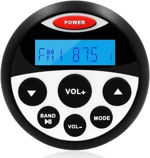Boat Marine Stereo Receiver Bluetooth - 45 x 4 Watts Audio AM FM Gauge Waterproof Radio Tuner Streaming for Boats Golf Cart ATV UTV and Spa Hot Tubs GR304