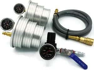 Charge Air Cooler CAC Boost Leak Tester 4", 3.5", 3" Steps - 6061 Solid Aluminum - Anti-Slip Grooves & Bead - for Semi-Trucks, Tractors, Machinery. W/ 5ft Extension Line and 150 PSI Regulator