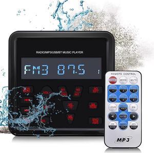 Marine Stereo Receiver Boat Stereo Radio System Waterproof Wireless Connection Digital Media MP3 Player with HD Display AM FM Tuner Radio,AUX-in USB,3D Surround Sound and Built-in EQ/Subwoofer