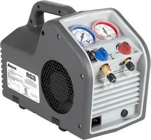 (RG3 Portable Refrigerant Recovery Machine  115V, 60Hz, for Both Liquid and Vapor Refrigerant, White