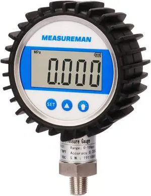 3-1/8" Dial Size, Digital Pressure Gauge, 0-3000psi/bar/Mpa, 1/4" NPT Lower Mount, 0.25% Accuracy