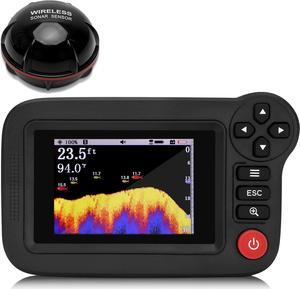 Portable Sonar Fish Finders, 2024 Depth Finders for Boats with Rechargeable Transducer Sonar Ball for 105°Beam Angle, Handheld Fish Finder LCD Display for Ice, River, Sea, Shore, Kayak Fishing, Etc.