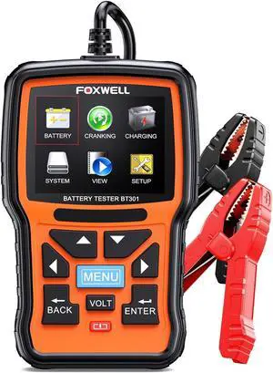 BT301 6V 12V Car Battery Tester, Automotive Battery Load Tester, Digital Battery Analyzer Crank Charging System Alternator Tester for Truck Marine Boat Motorcycle Golf Cart