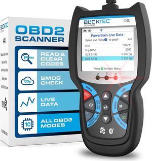 440 Bluetooth OBD2 Scanner Diagnostic Tool - Car Code Reader and Scanner for Car - Comes with Live Data - Battery/Charging System Test - Works for All OBD Compliant Cars 1996 & Newer