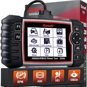 E660 ABS Diagnostic Tool, OBD2 Scanner for ABS/SRS/SAS/EPB/Engine, Car Code Reader with SAS/EPB Reset/Battery Test, Auto Diagnostic Car Scanner Read Clear Fault Codes,Free Upgrade