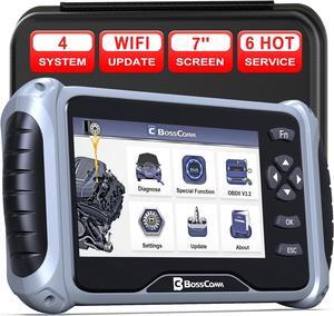IF742 Auto Car Scanner, 7" Transmission-ABS-SRS-Engine OBD2 Scanner with ABS Bleed-Throttle Relearn-BMS-SAS-EPB-Oil Reset, WiFi Update Scan Tool