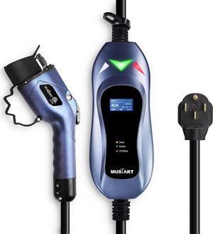 Level 2 EV Charger, 40 Amp, 240 Volt, 25ft Cable, Electric Vehicle Portable Charger Plug-in EV Charging Station with NEMA 14-50P, ETL Certificated