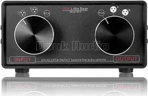 MC3 2-IN-2-OUT XLR Balanced/RCA Converter Audio Selector Splitter Box Passive Preamp XLR to RCA Switch