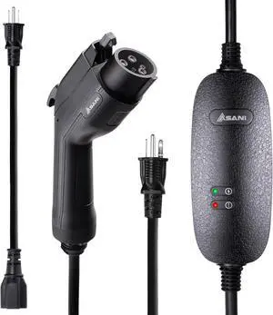 Level 1 & 2 EV Charger - 110-240V at 16 Amps - Portable Electric Vehicle EV Charger with NEMA 6-20 with NEMA 5-15 Adapter Plug for J1772 Electric Cars