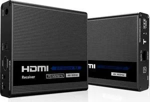 4K HDBT Extender Kit HDR 18GBPS HDMI over Single CAT5e CAT6 CAT7 2.0B 4K @ 60hz UltraHD YUV 4:4:4 Uncompressed 230FT 70M Transmitter Receiver IR RS232 HDCP2.2 CONTROL4 SAVANT HOME AUTOMATION 4K2K