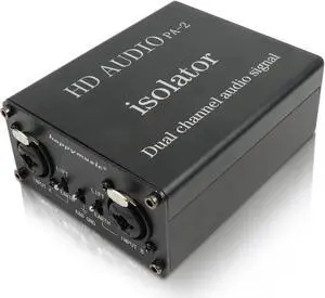 XLR 1/4 inch, Dual Channel Ground Loop Isolator for Sound System, Subwoofer, Karaoke Speaker, Guitar, Keyboard, Bass