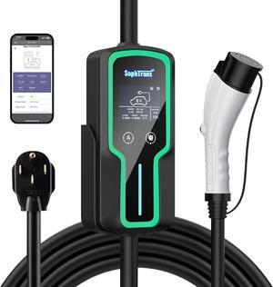 Level 2 EV Charger,10 to 40 Amp with J1772 NEMA 14-50 Thick Cable (8AWG), Wall Mounted & Portable Electric Car Charger with WiFi (100-240V,25ft) (Black)