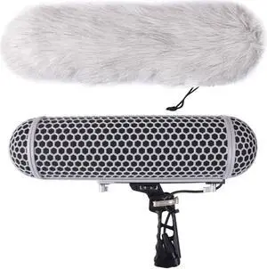 Microphone Windshield Blimp Windscreen Style Protect Cage and Shock Mount Suspension System Compatible with Rode NTG1 NTG2 NTG3 NTG4+ AT875R Line MKE 600 Series Shotgun Microphones etc