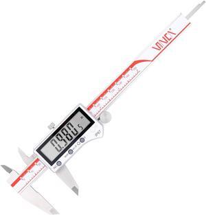 IP67 Grade Digital Caliper, DIPA-0605 0-6 Inch/150mm, Inch/Millimeter/Fraction Conversion, Stainless Steel, Large LCD Screen