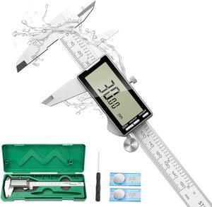 Digital Caliper 12 Inch with Large LCD Screen, Inch/MM/Fraction Conversion, 300mm Micrometer Caliper All Stainless Steel Diameter Measuring Tool for Jewelers/Woodworkers/DIY
