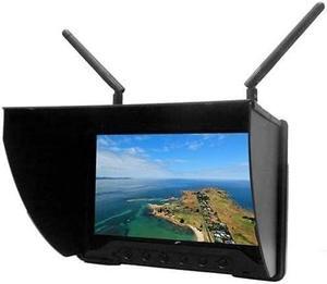 Black Pearl RC801 FPV Monitor with DVR 5.8Ghz 40CH 7" HD Screen Diversity Receiver 1024x600 Monitor with Integrated Battery and Sunshade Hood for DJI Phantom (RPSMA ANT)
