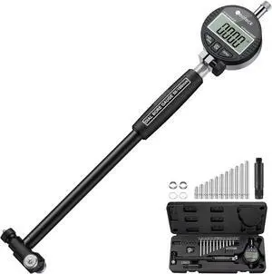 Bore Gauge Set Digital Indicator Dial Bore Gauge (2-6"/0.0005") with Self-Centering Dial,Carbide Anvils, Insulated Grips for Deep Engine Cylinder Measurement-Black