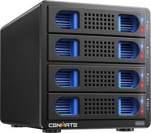 4 Bay Hard Drive Enclosure with Cooling Fan for 2.5/3.5&" SATA HDD/SSD with USB A/C 3.0eSATA Cable, 3.5 Hard Drive Reader Supports 72TB Capacity(NO RAID/NAS)