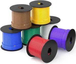 7 Way Trailer Wiring Harness Enough14 Gauge Traditional SAE Primary Wire Spools Low Voltage CCA for RV Camper Towing Wiring Automotive Car Stereo Audio Hookup Wiring 12V700Ft Total
