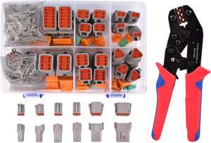 Deutsch Gray Waterproof Connector Kit - Assorted 2,3,4,6,8,12 Pin, 16 AWG (Male & Female Pins)