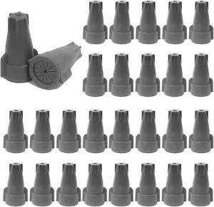 50 Pack 6-22 AWG Premium Waterproof Wire Connectors Grey Landscape Wire Connector Electrical Caps for Led Landscape Light Irrigation Valves Outdoor Speakers (50 Pack 6-22 AWG Large)