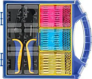 330PCS Marine Grade Heat Shrink Butt Connectors Set, 22-10 AWG (3Colors/3Sizes), with 9&" Heat Shrink Crimping Tools and Organizer