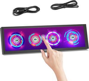 8.8 Inch Small Touchscreen Monitor, PC Temperature Display, PC Sensor Panel Display, IPS USB Mini Screen for Raspberry Pi,AIDA64 PC CPU RAM Data Monitor, Temperature Monitor for PC ARGB Computer Case