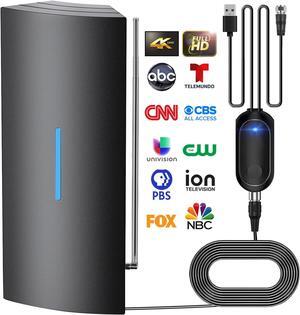 TV Antenna Indoor, 1100+ Miles Range Digital TV Antenna for Smart TV with Amplifier and Signal Booster, HD Antenna for TV Indoor for Local Channels-Support 8K, 4K, 1080P-36ft Coax Cable