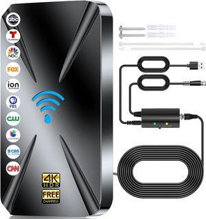 1100+ Miles Range Digital TV Antenna for Smart TV - Outdoor Indoor Signal Amplifier for Local Channels Support 8K 4K HDTV 1080p Fire Stick All TVs -38FT Coax Cable
