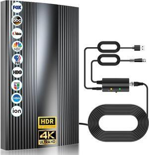 Upgraded TV Antenna for Smart Tv Up to 1100+ Miles Range, Indoor Outdoor Antenna for All Old/Smart HDTVs, 4K 1080P HD Digital Antenna with Amplifier Signal Booster/Thick Coaxial Cable