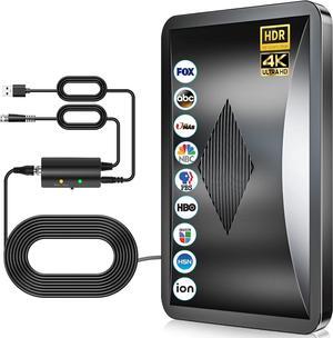 TV Antenna for Smart Tv Up to 1100+ Miles Range, HDTV Digital Antenna Indoor/Outdoor for Local Channels, Best Long Range Tv Antenna 4K 1080P with Amplifier Signal Booster/Thick Coaxial Cable