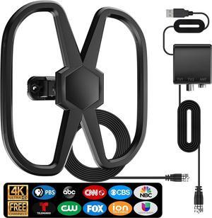 TV Antenna Support 2 TVS -1700+Miles Long Range Digital Antenna Smart TV Indoor Outdoor, HD TV Antenna 360° Reception Local Channels-Strongest Amplifier Signal Booster Support 8K 4K 1080p-36ft Cable