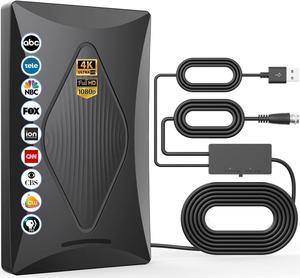 TV Antenna for Smart TV, 1000+ Miles Long Range Digital TV Antenna Indoor Ourdoor with Amplifier Signal Booster - Support 360° Reception 4K 1080p HD VHF UHF for All Smart/Old TVs