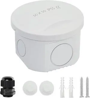 Junction Box with Reserved Holes ABS Plastic Electrical Box IP65 Waterproof Dustproof Project Enclosure for Electronics White 15.7 x 13.8 x 4.7 inch