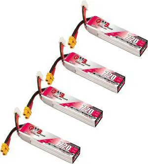 4PCS GNB 2S LiPo 850mAh 7.6V HV 60C 120C LiPo Battery Long Range with XT30 Plug for UMX Pitts S-1S Mini Micro FPV Freestyle Drone FPV Long Type