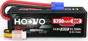 4S 14.8V 80C 6200mAh RC Lipo Battery Hard Case with EC5 Connector for FPV UAV Drone RC Quadcopter Helicopter Airplane Racing (1 Pack)