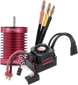 Surpass Hobby Waterproof F540 4370KV RC Car Brushless Motor with Brushless 45A ESC for 1/10 Scale RC Car Truck Indispensable Accessory for Modification Enthusiasts