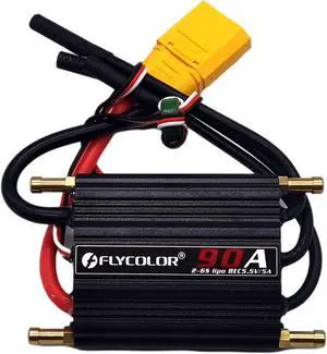 90A Waterproof Brushless ESC Electronic Speed Controller with 5.5V/5A BEC and XT90 4.0mm Banana Head Connector for Model Ship RC Boat