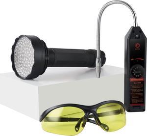 AC Leak Detector Kit Automotive, Refrigerant Freon Leak Detector with AC UV Light and Protective Glasses, LB01