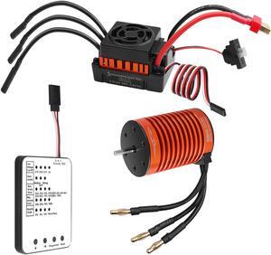 ESC Combo Set,1:10 F540 4370KV Brushless Motor and 60A ESC with Electric Speed Controller Program Card for 1/10 RC Off Road Car Trucks