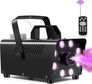 Fog Machine, Smoke Machine with 13 Colorful LED Lights Effect, 500W and 2000CFM Fog with Wireless Remote Control, Indoor Outdoor Fog Machine for Halloween, Party, Wedding, DJ Stage