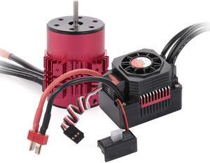 Surpass Hobby 3650 Brushless Motor and ESC Combo, 3900KV Brushless Motor and 60A ESC for 1/10 Scale RC Car Truck Indispensable Accessory for Modification Enthusiasts