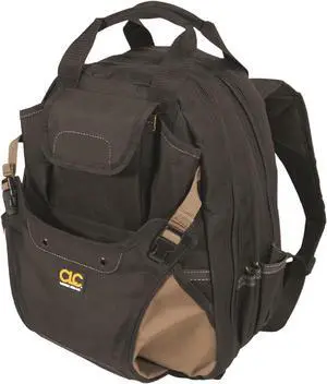 Work Gear 1134 Carpenter's Tool Backpack, 44 Pockets, Padded Back Support, Black