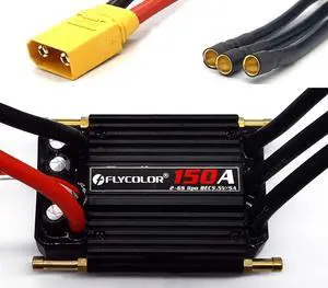 150A ESC 2-6S Waterproof Brushless Electronic Speed Controller with 5.5V/5A BEC and XT90 6.0mm Banana Head Connector for Model Ship RC Boat