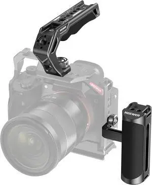 Top Handle and Side Handle Grip Kit, 3/8'' Screw with ARRI Locating Pins, 1/4'' Screws, Cold Shoes, Ergonomic Silicone Handgrip, Compatible with SmallRig Camera Cage Video Rig, CA007+VS105
